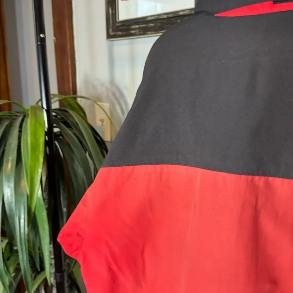 Vintage The North Face Men's Bold Red and Black Ski Jacket